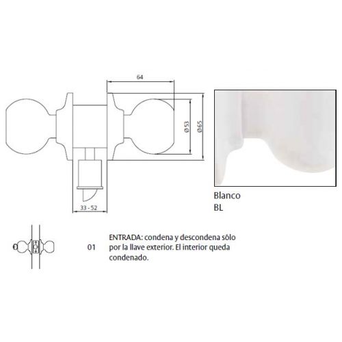 CERRADURA 2901 70BL TESA