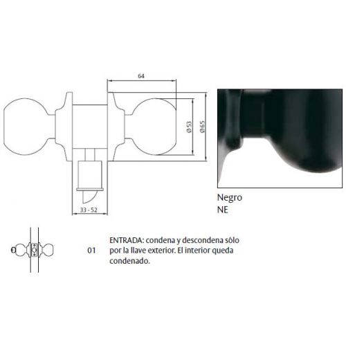 CERRADURA 2901 70NE TESA