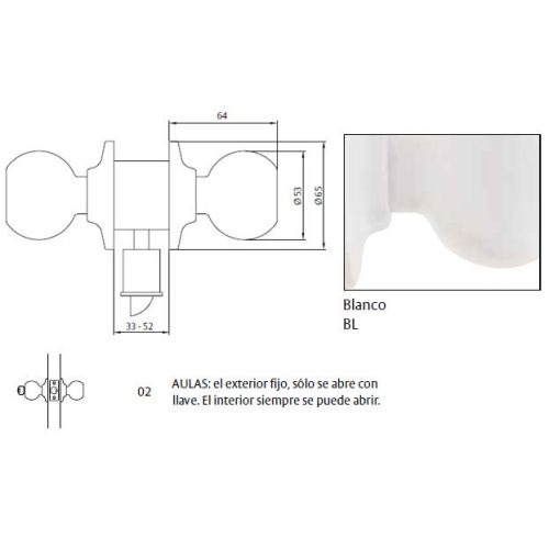 CERRADURA 2902 70BL TESA