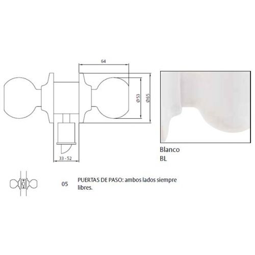 CERRADURA 2905 70BL TESA