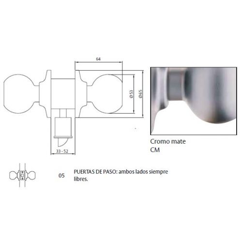 CERRADURA 3905 70CM TESA
