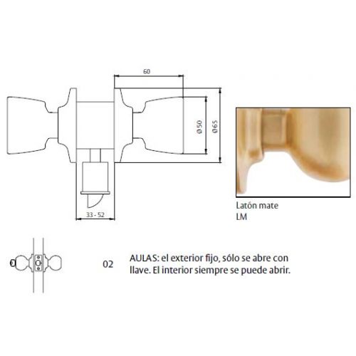 CERRADURA 3502 70LM CAMBIABLE TESA
