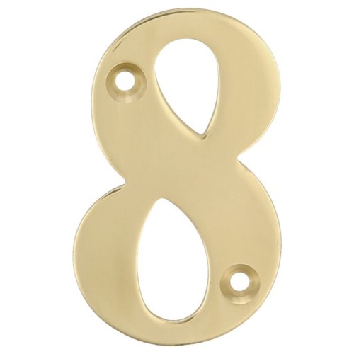 NUMERO LATON PULIDO 50mm Nº8