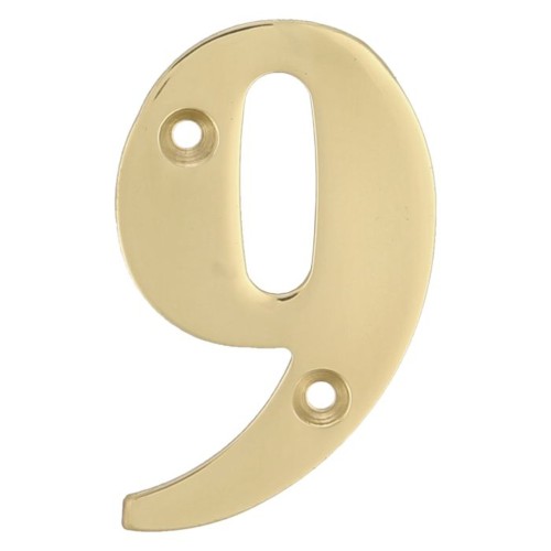 NUMERO LATON PULIDO 50mm Nº9