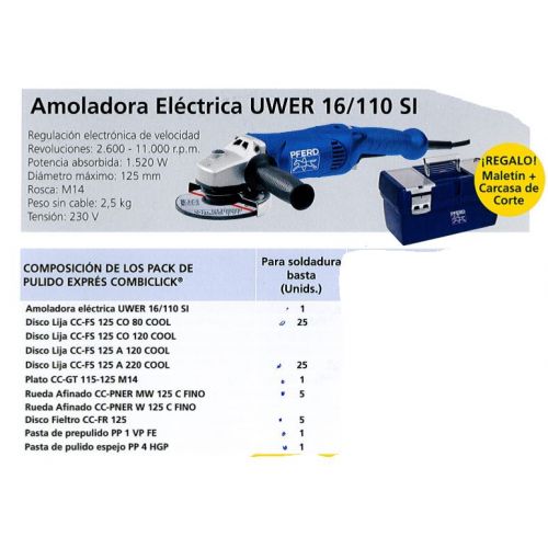 PACK UWER16/110+CCPULIDO EXPRES+MALETA PFERD
