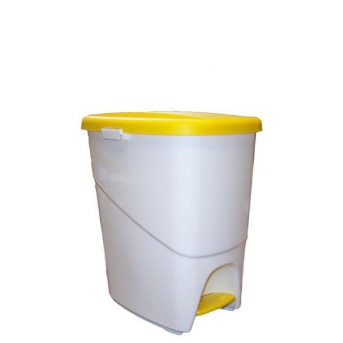 CUBO BASURA ECOLOGICO 25L BLANCO/AZUL C/PEDAL
