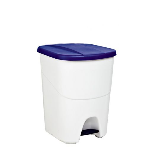 CUBO BASURA ECOLOGICO 40L BLANCO/AZUL C/PEDAL