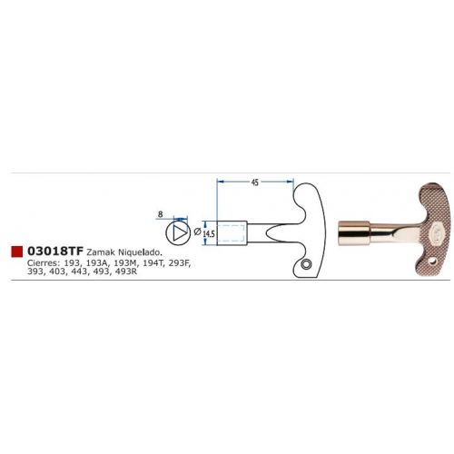 LLAVE 3018T TRIANGULO 8mm AGA