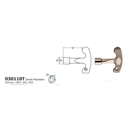 LLAVE CIERRE TRIANGULO 303-10mm