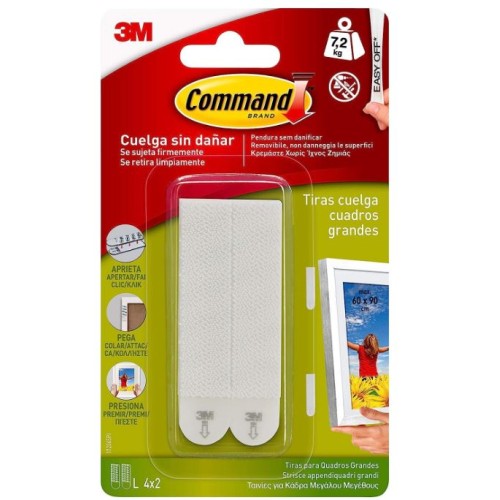 BLISTER 8 TIRAS GRANDES COmmAND 17206 "3m"