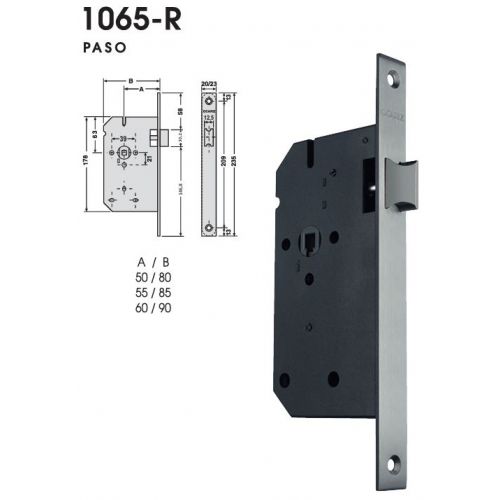 CERRADURA PASO 1065R/20/55RI INOX OCARIZ