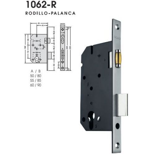 CERRADURA RODILLO/PALANCA 1062R/23/60RI INOXOCARIZ