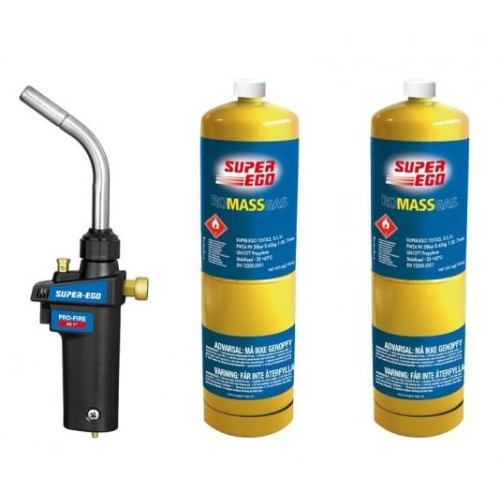 KIT SOPLETE PRO-FIRE+2 BOTELLAS GAS MAPP SUPER EGO