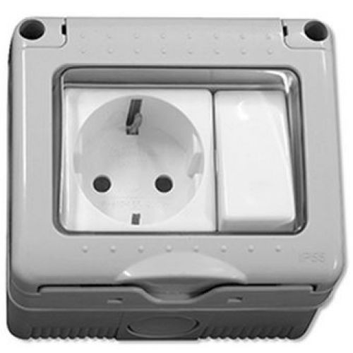 BASE LUZ SCHUKO+INTERRUP.ESTANCA SERIE 34