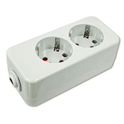 BASE MULTIPLE 2T C/TT 16A S/CABLE BLANCA