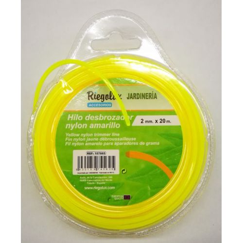 BLISTER HILO NYLON DESBROZ.CUAD 2X20M AMARILLO