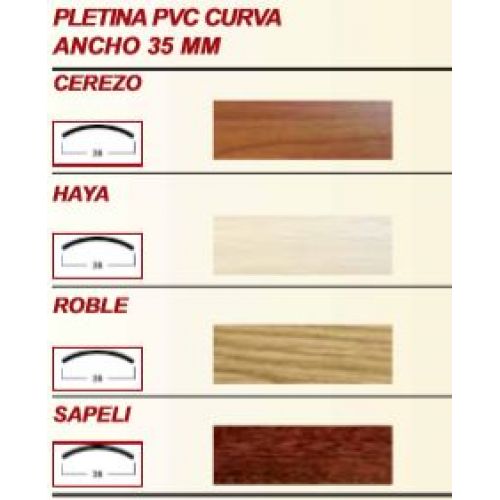 PLETINA PVC CURVA 83CMX35mm ROBLE