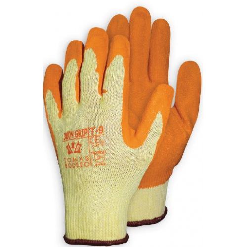 GUANTE ALG/POL NARANJA S/COST REC LATEX RUG T8 TB
