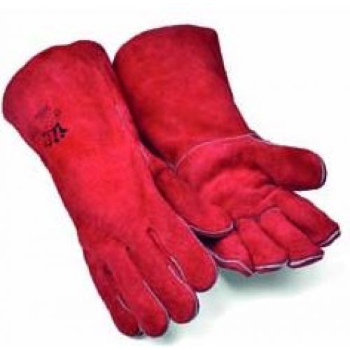 GUANTE SOLDADOR VACUNO ROJO 40CM SERRAJE TB