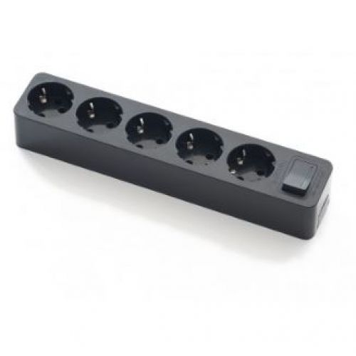 BASE MULTIPLE 5T C/INTERR 16A 250V NEGRA FAMA