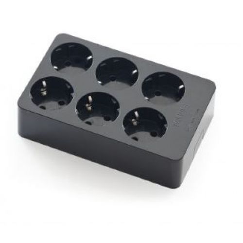 BASE MULTIPLE 6T 16A 250V 3600W NEGRA FAMATEL