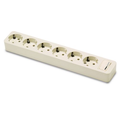 BASE MULTIPLE 6T C/TT+INTERR 16A 250V BLANCO