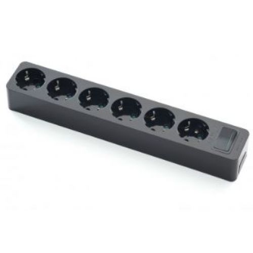 BASE MULTIPLE 6T C/INTERR 16A 250V NEGRA FAMA