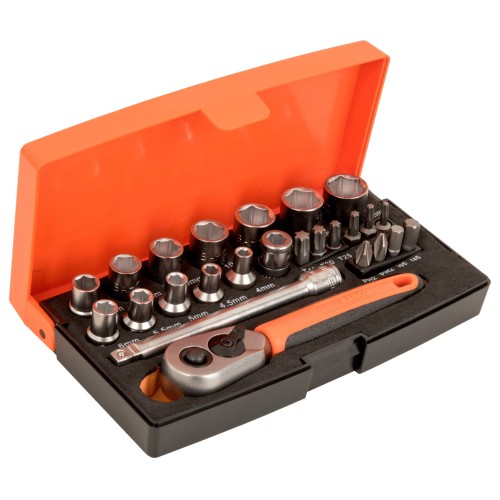 JGO VASOS 1/4" 4-13mm+PUNTAS+ ACCES BAHCO