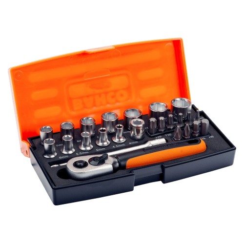 JGO VASOS 25PCS 1/4"+PUNTAS +ACCESORIOS BAHCO