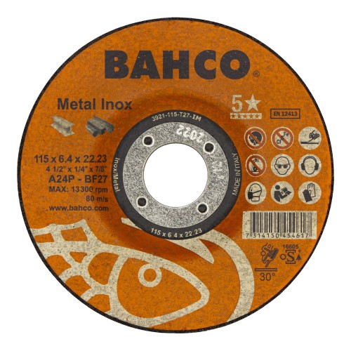DISCO REPASAR METAL/INOX 115X6,4X22 A24P BAHCO