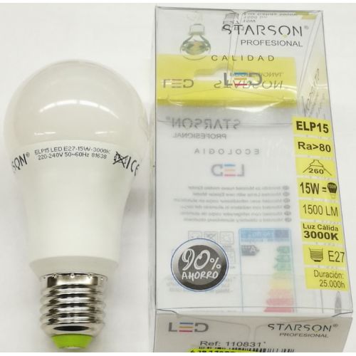 LAMPARA STANDARD LED 15W E27 3000K