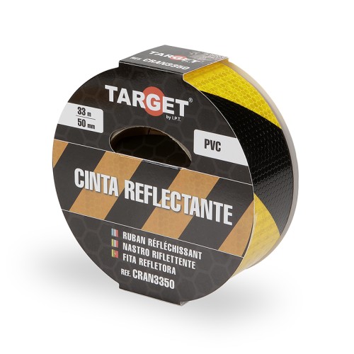 ROLLO CINTA REFLECTANTE AMARILLA/NEGRA 33MX50M