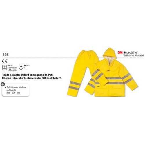 TRAJE LLUVIA CL3 EN 208 3M AMARILLO REFLECTANTE T-