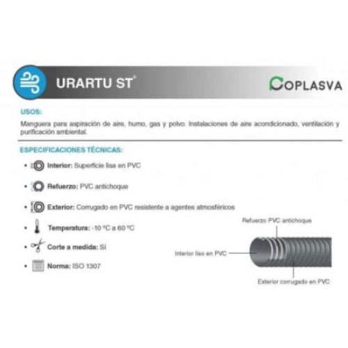 MT MANGUERA URARTU ST GRIS 30X35mm (HELICOI PVC)