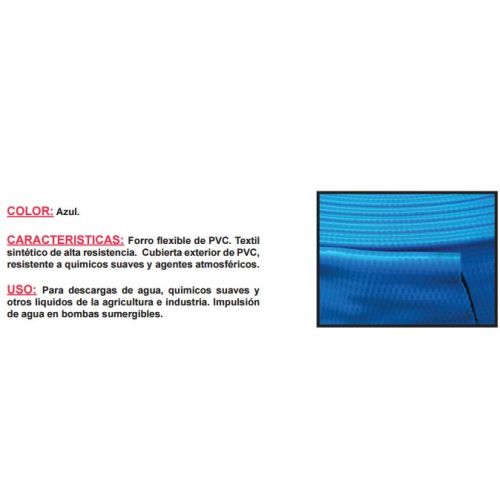 MT MANGUERA PLANA TYANA L 102X107mm AZUL 4BAR