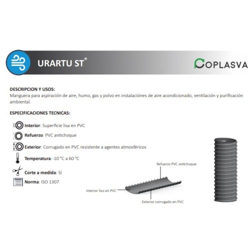 MT MANGUERA URARTU ST GRIS 20X25mm (HELICOI PVC)
