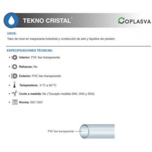 MT MANGUERA TEKNO CRISTAL 6X10mm (TRANSPARENTE)