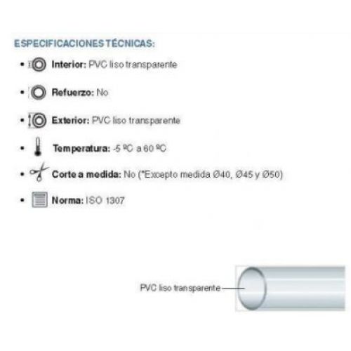 MT MANGUERA TEKNO CRISTAL 12X15mm (TRANSPARENTE)