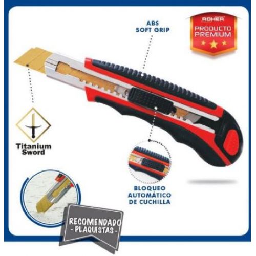 CUTTER BIMATERIAL 18mm + 5 REPUESTOS TITANIO