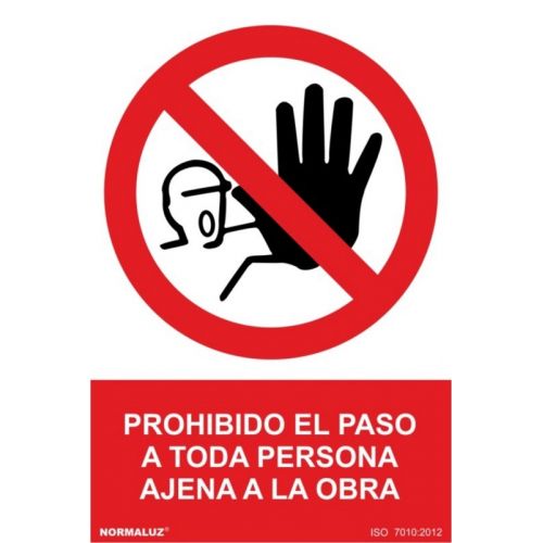 SEÑAL 210X300 PVC "PROHIBIDO PASO OBRA..."