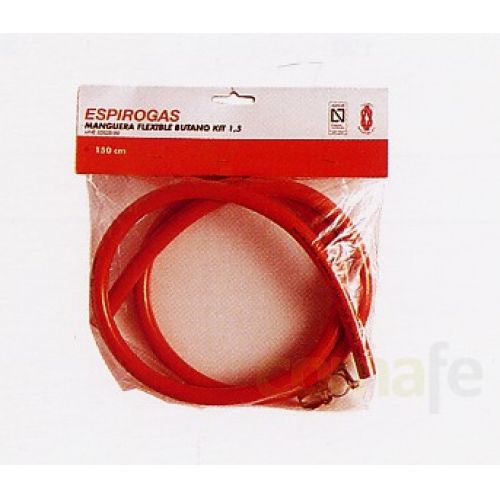 KIT MANGUERA BUTANO 1,5M+2 ABRAZADERAS