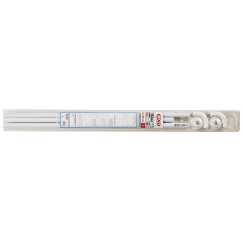 BARRA CORTINA BAÑO 80cm BLANCA CURVA