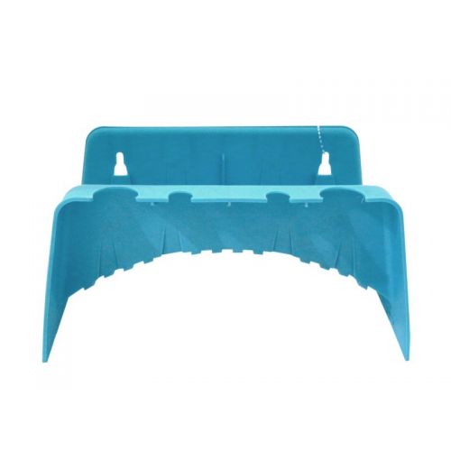 COLGADOR MANGUERA PARED PLASTICO AZUL