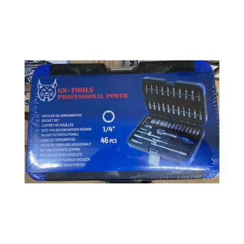 JGO VASOS 1/4"+ ACCESORIOS (46PCS) GS TOOLS