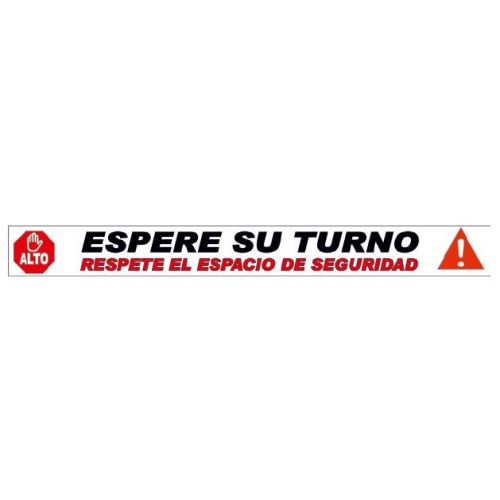BANDA ADHES ANTID 100X1000mm "ESPERE SU TURNO"