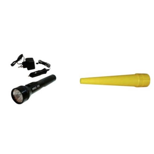 LINTERNA LED BASIC RECAR 12/220V 3W+CONO AMARILO