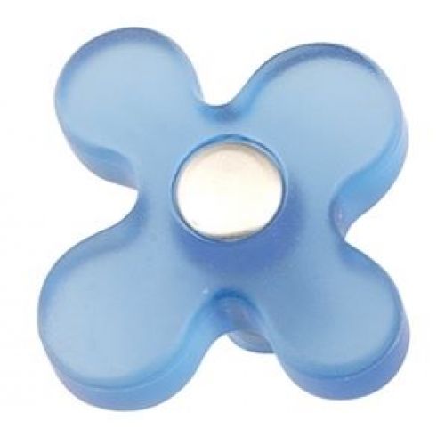 POMO FLOR ABS AZUL CROMO MATE
