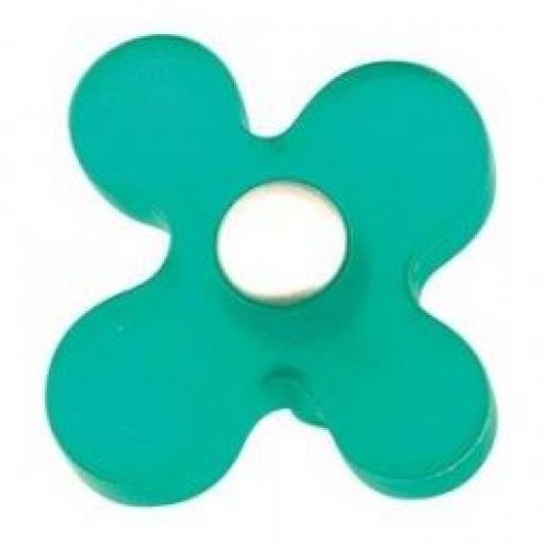 POMO FLOR ABS VERDE CROMO MATE