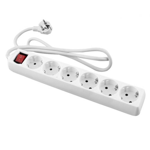BASE MULTIPLE 6T C/CABLE 3M INTER BLANCO