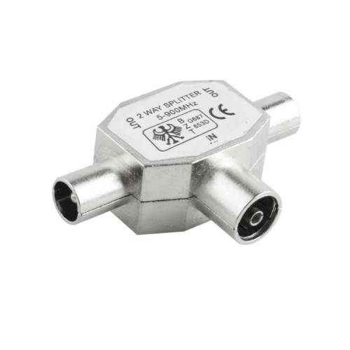 CONECTOR ANTENA METALICO FORMA T 1H-2M